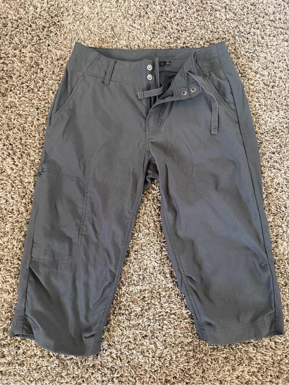 Prana Women's Charcoal Stretch Cargo Capris